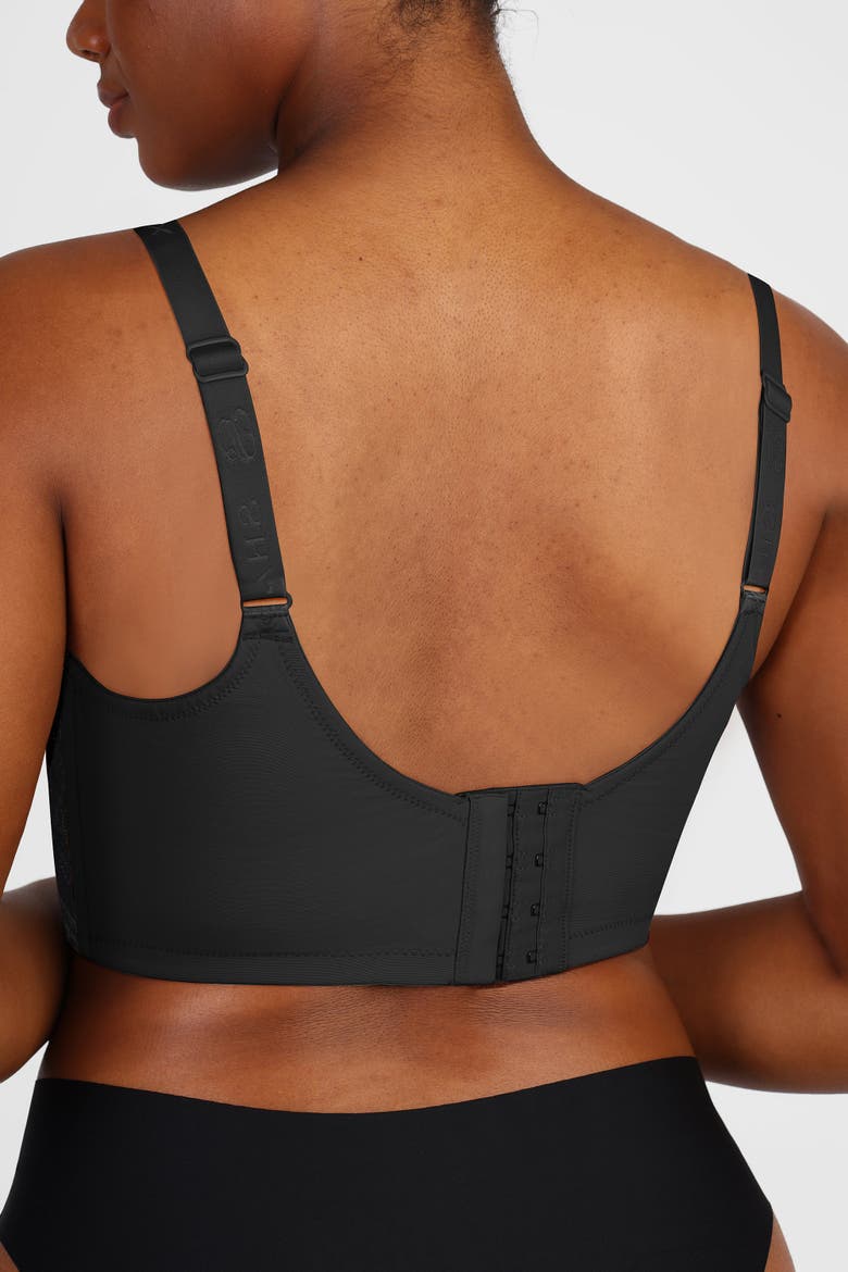Supportive Unlined Lace Underwired Bra, Alternate, color, Classic black