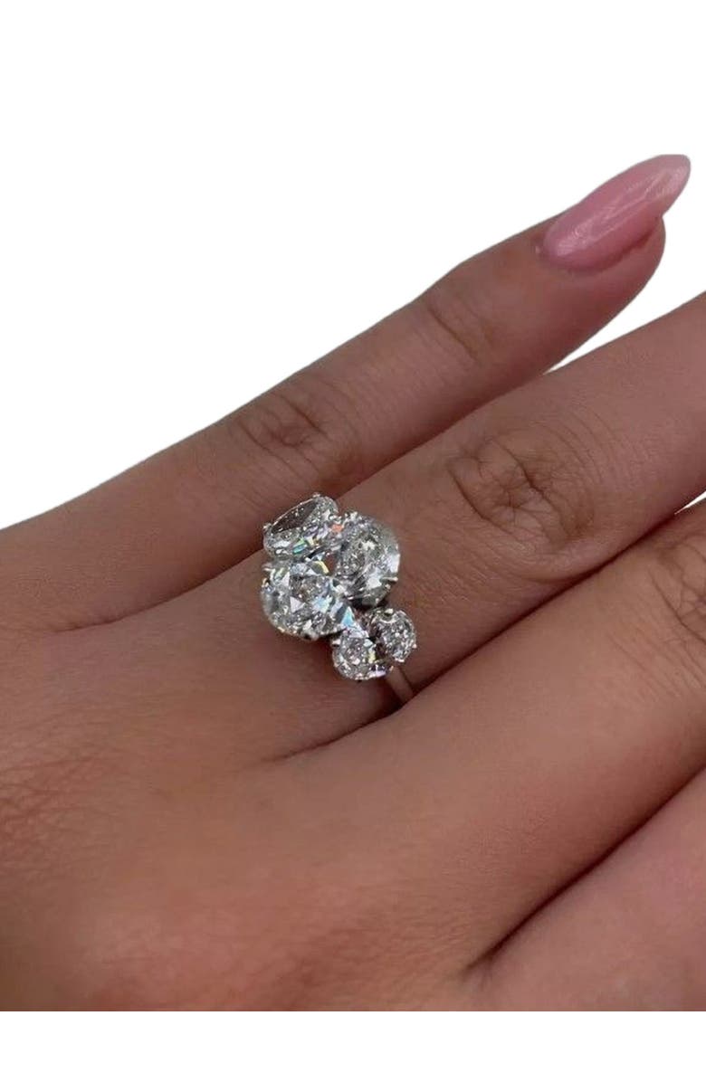 Bliss Diamond Certified 6Ct Three Stone Oval Diamond Anniversary Engagement Ring Lab Grown 14k, Alternate, color, 14K White Gold