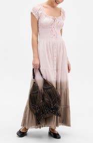 BDG Urban Outfitters Samira Smocked Ombré Maxi Dress