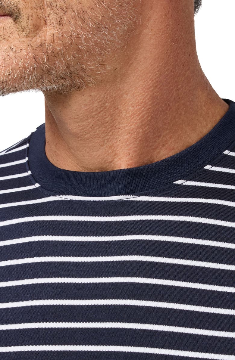 Mizzen+Main Palmer Stripe Pima Cotton T-Shirt, Alternate, color, Navy White Stripe
