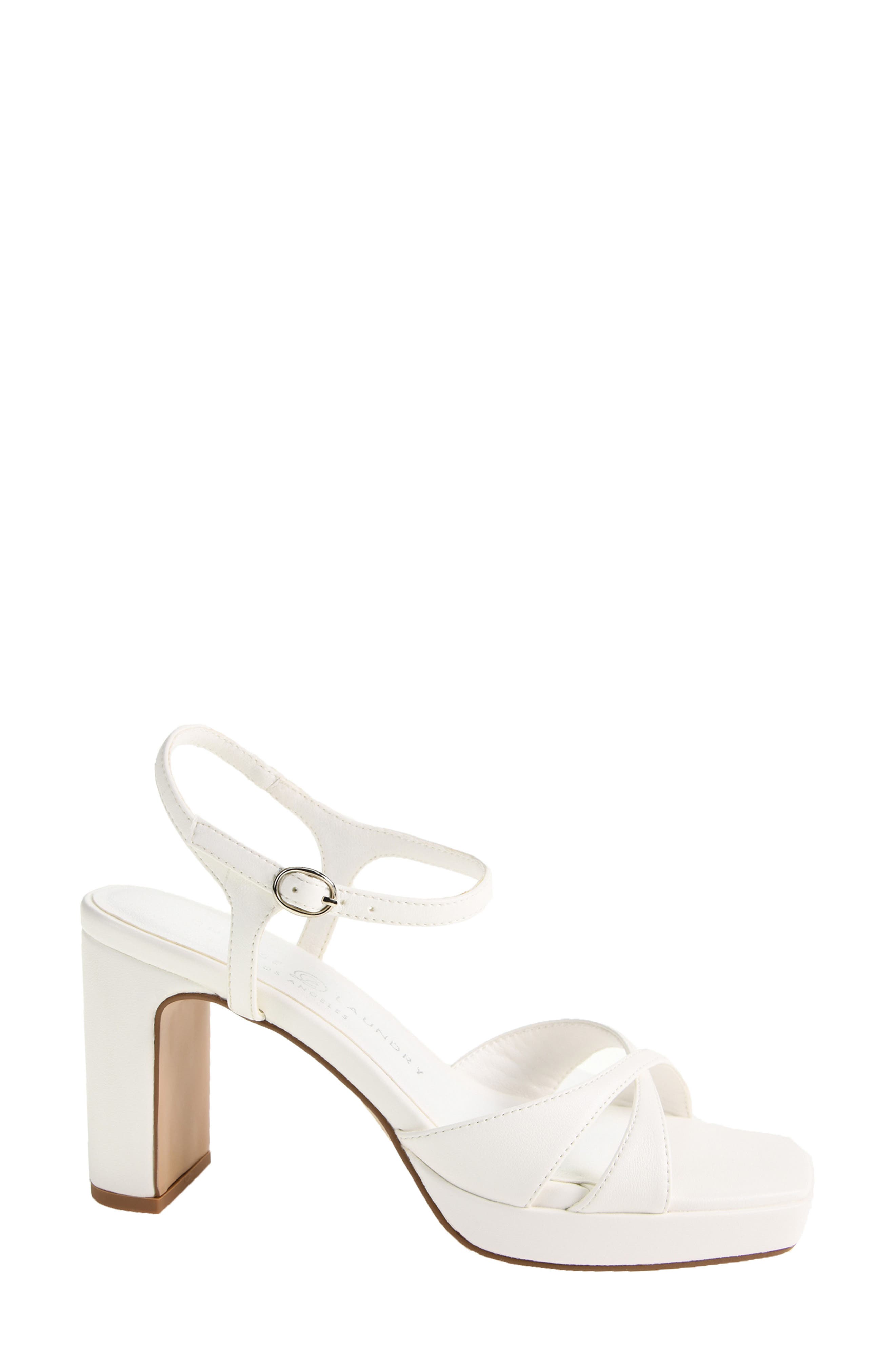 Gracie Ankle Strap Platform Sandal, Alternate, color, WHITE
