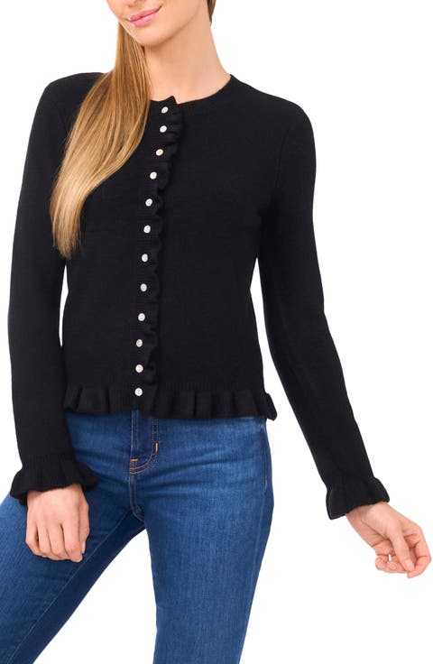 Ruffle Trim Cardigan