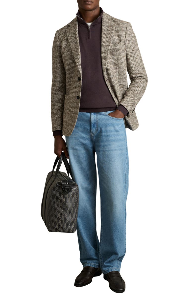 Reiss Blackhall Wool Quarter Zip Pullover, Alternate, color, Dark Bordeaux