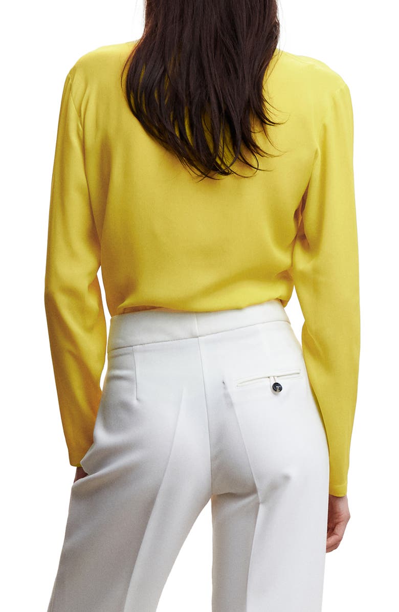 MANGO Draped Crossover Long Sleeve Top, Alternate, color, 