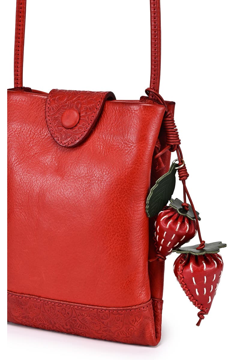 OLD TREND Strawberry Genuine Leather Artisan Charm, Alternate, color, Ruby