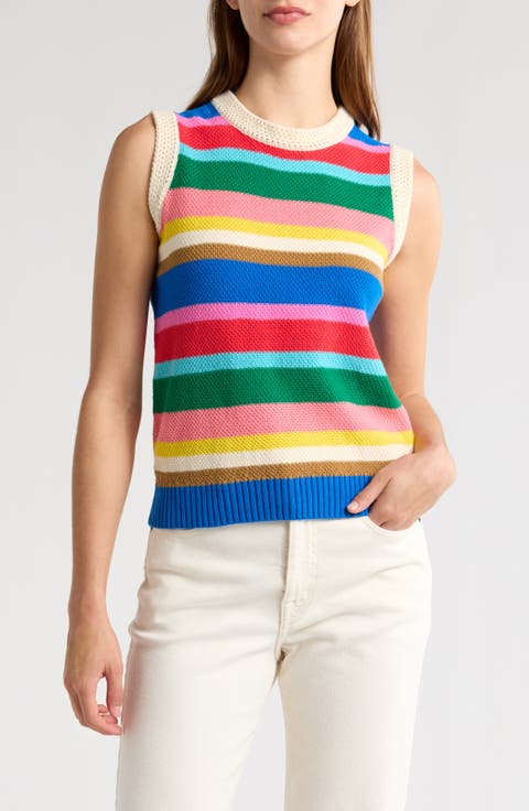 Irregular Striped Vest Sweater main image 1