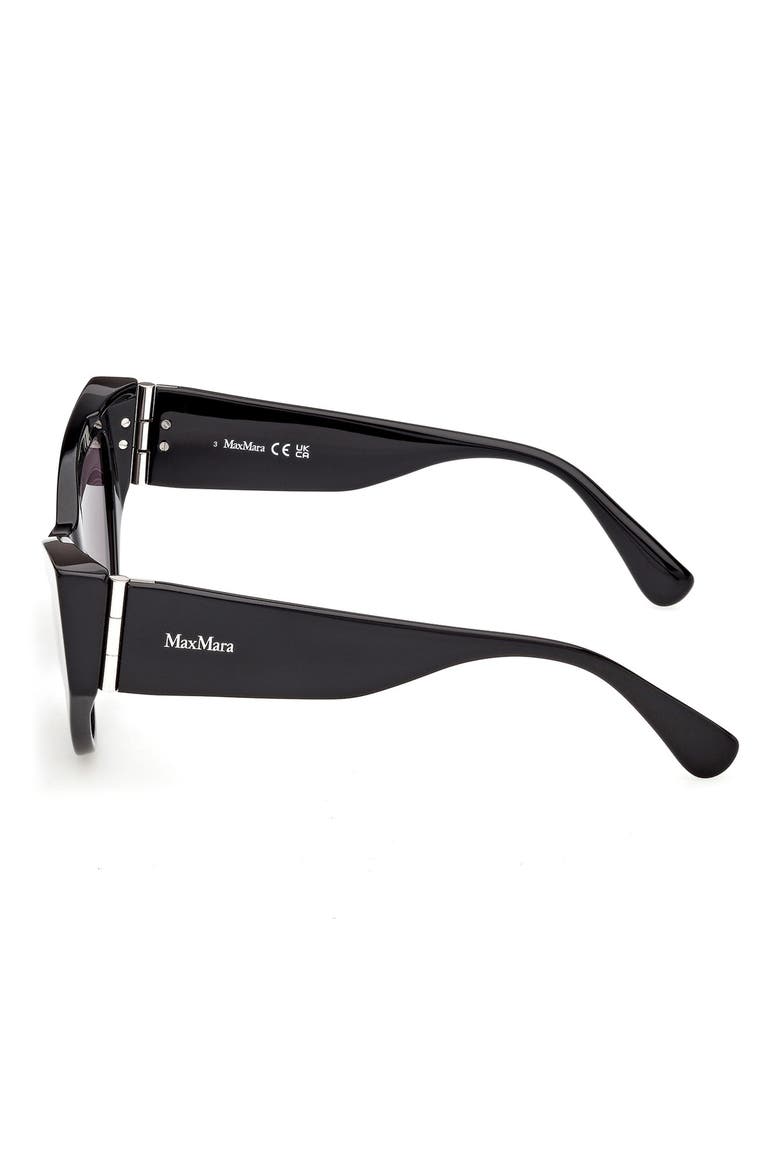 54mm Cat Eye Sunglasses, Alternate, color, SHINY BLACK / SMOKE LENSES