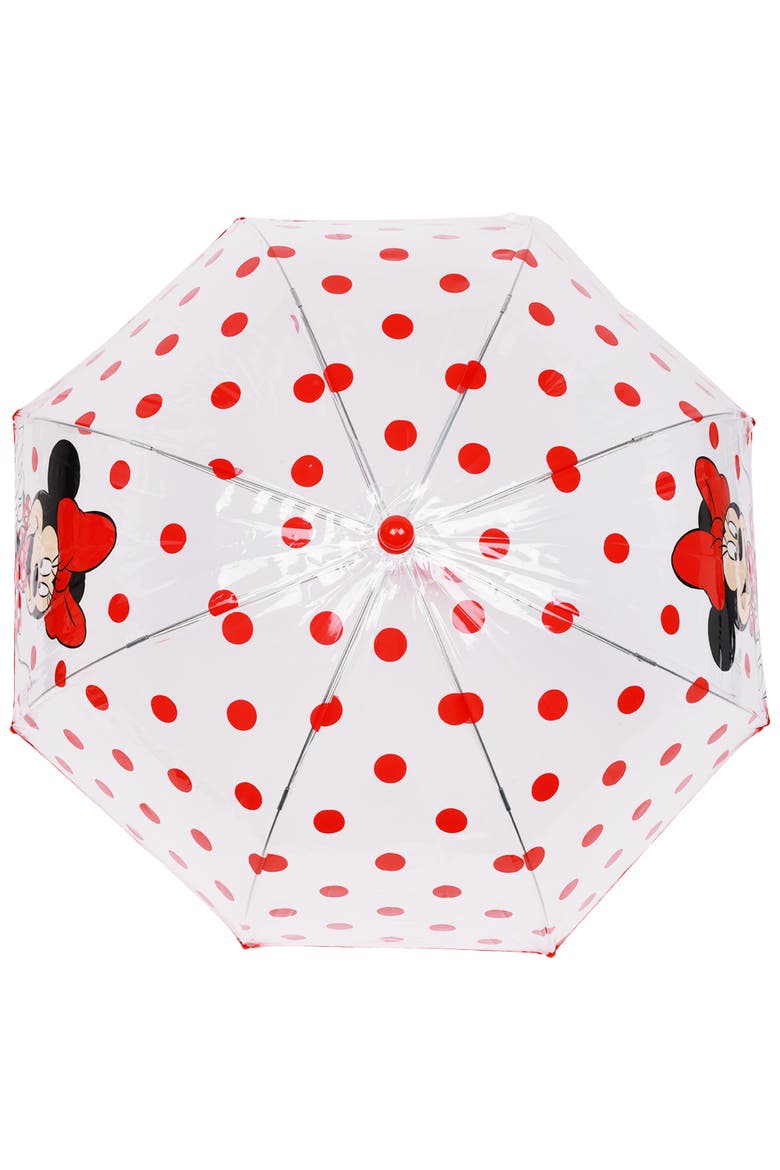 Minnie Mouse Children's Clear Dome Umbrella, Alternate, color, RED