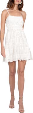 Adelyn Rae Rory Pineapple Embroidered Eyelet Minidress