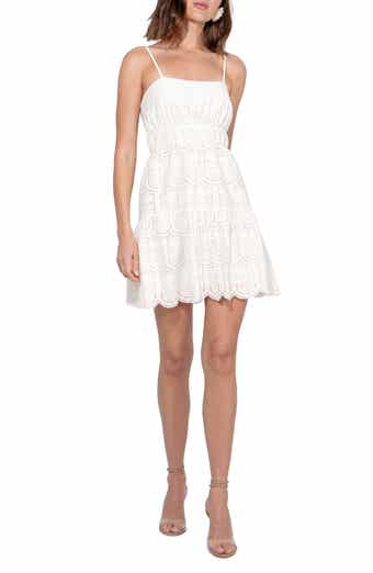 Rory Pineapple Embroidered Eyelet Minidress