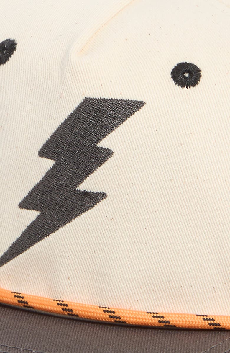 Tiny Whales Bolt Snapback Cotton Baseball Hat, Alternate, color, Natural-Black