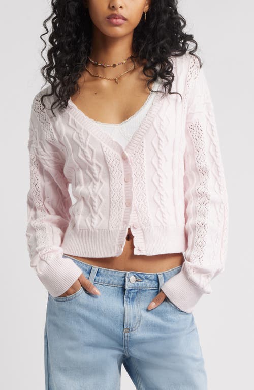 Bp. Mixed Stitch Cardigan In Pink