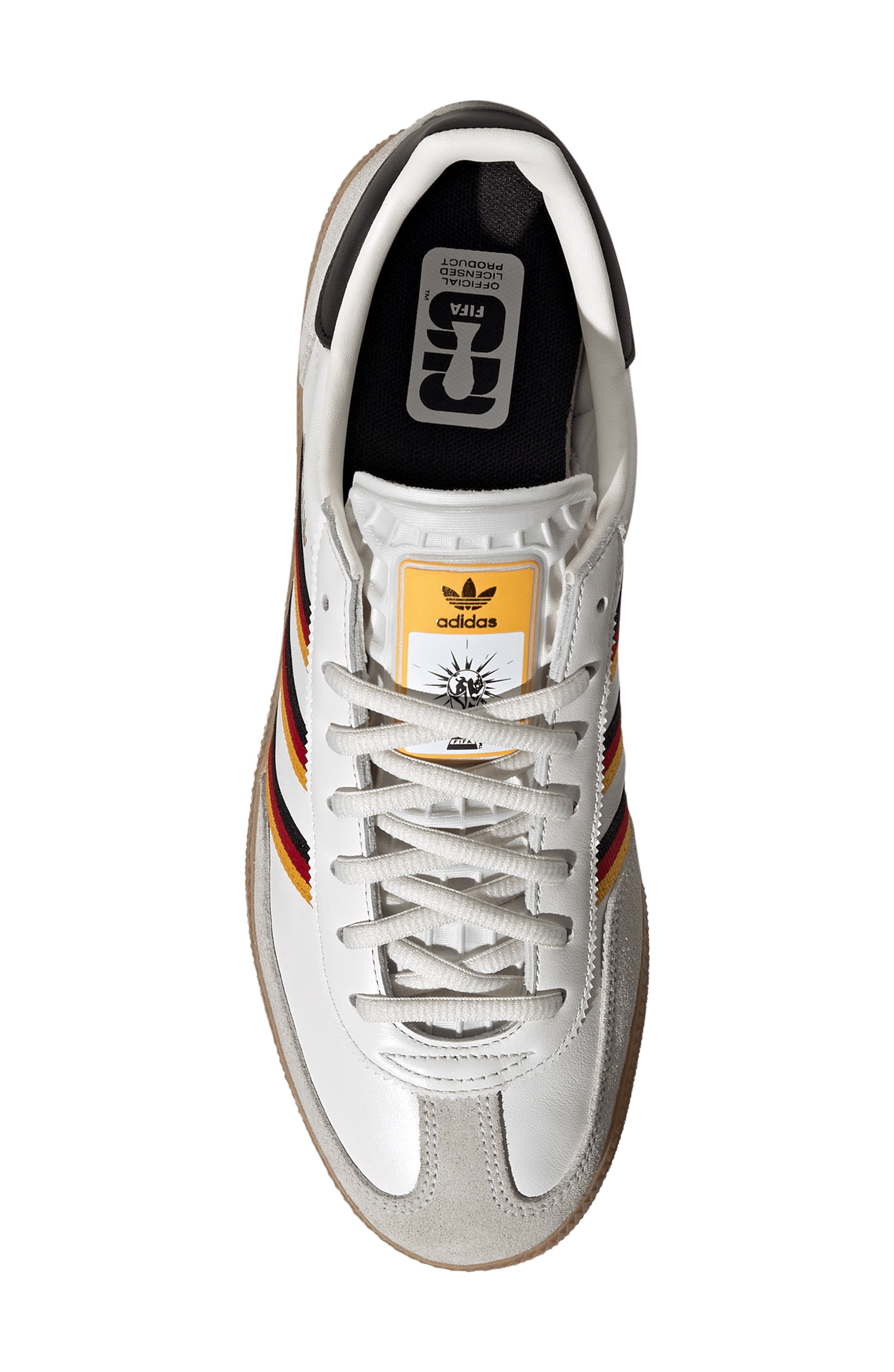 adidas Gender Inclusive Handball Spezial Sneaker, Alternate, color, Cloud White/ Yellow/ Red