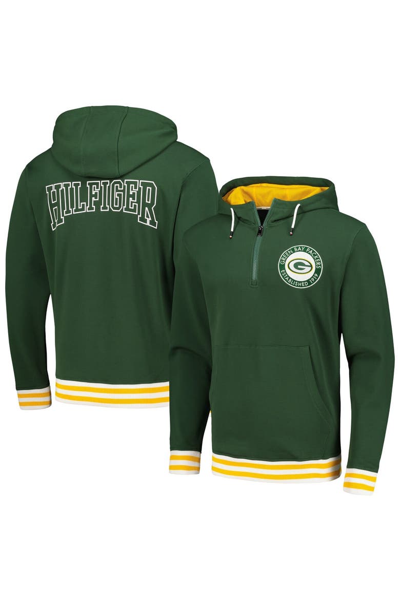 Men's Tommy Hilfiger Green Green Bay Packers Aaron Quarter-Zip Hoodie, Main, color, Green