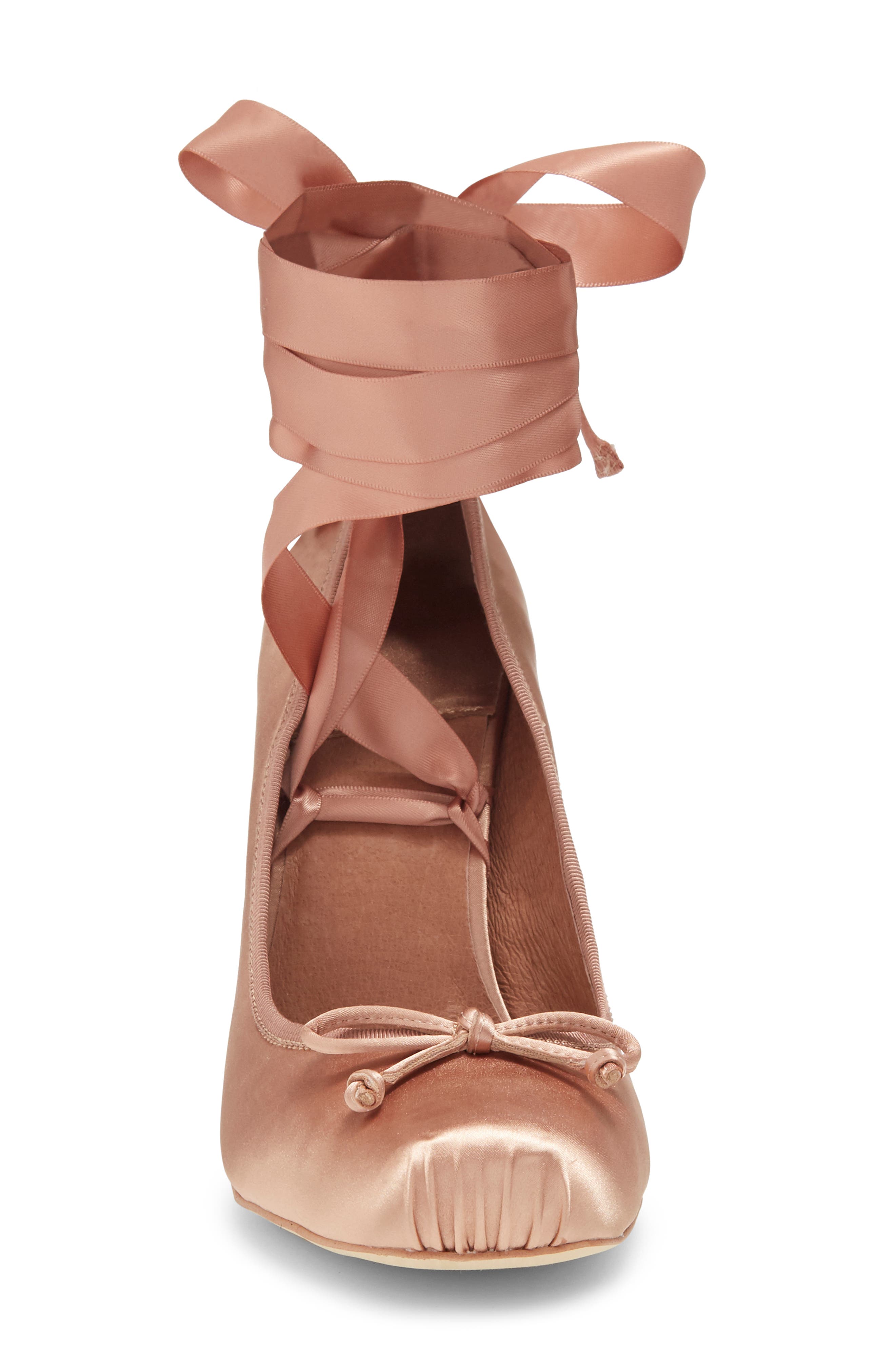 Nympha Ankle Wrap Pump, Alternate, color, DARK NATURAL SATIN