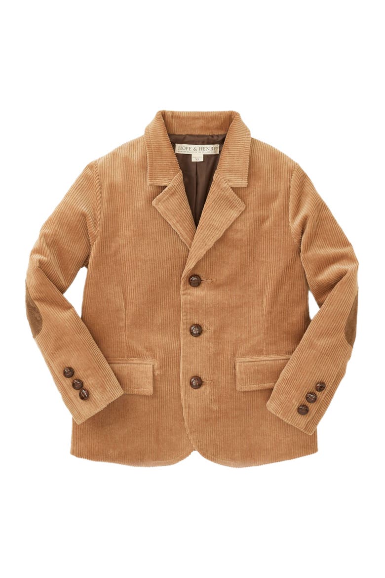 Kids' Organic Corduroy Blazer, Alternate, color, Medium Brown