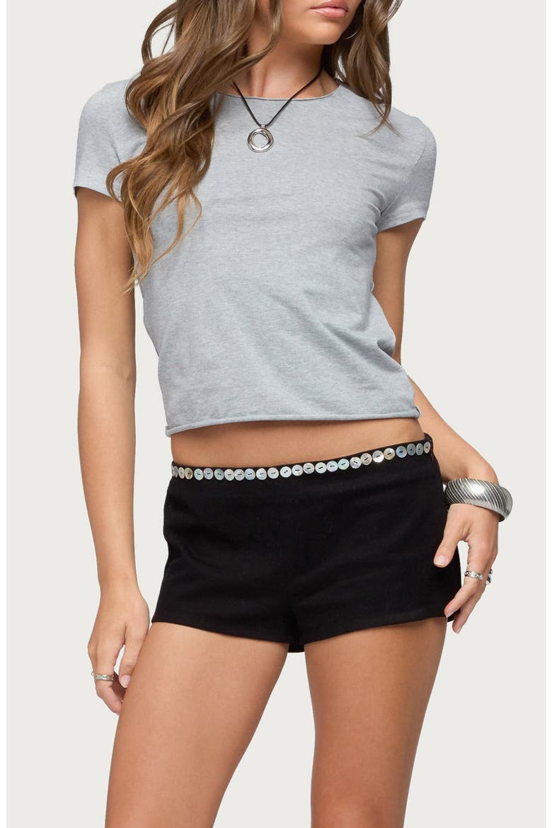 Izabelle Shredded Back T-Shirt, Main, color, GRAY-MELANGE