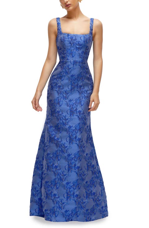 Metallic Jacquard Trumpet Gown (Regular & Plus)