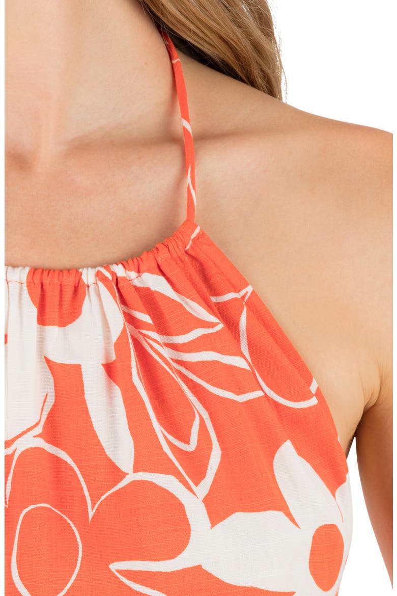 Daisy Floral Halter Minidress, Alternate, color, TERRACOTTA
