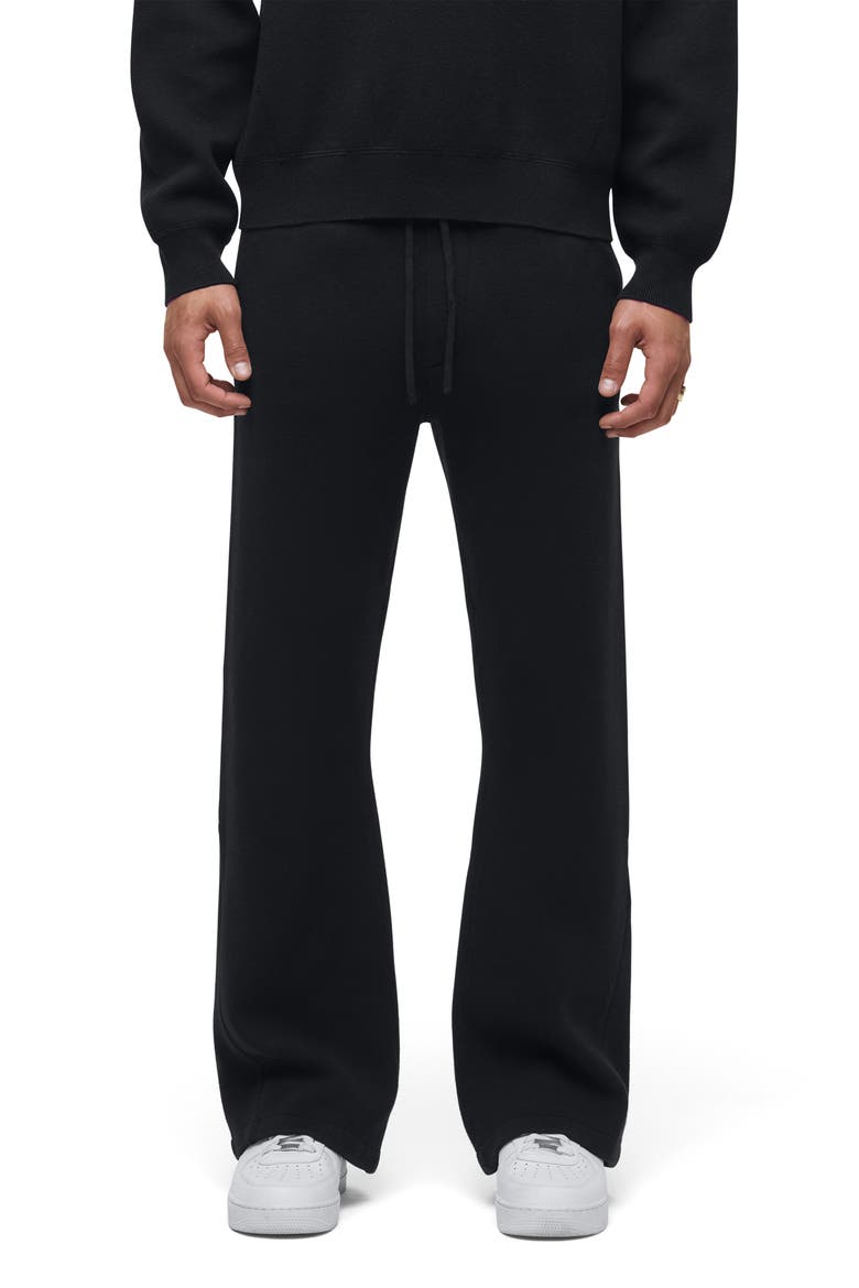 Cotton & Cashmere Double Knit Kick Flare Pants, Main, color, PITCH BLACK