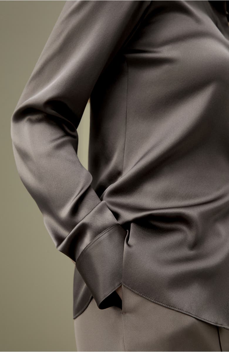 Lilysilk Elegant Silhouette Silk Shirt, Alternate, color, Mercury