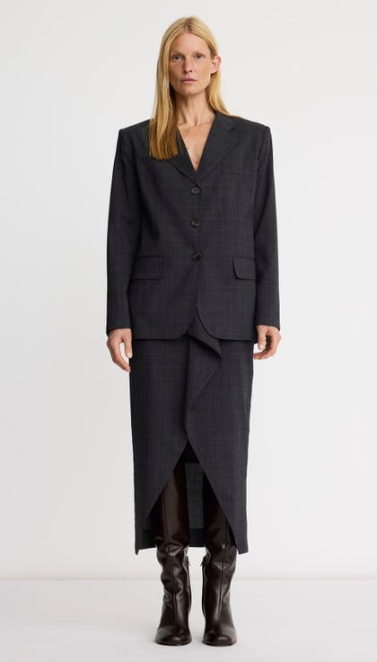 Straight Three Button Blazer