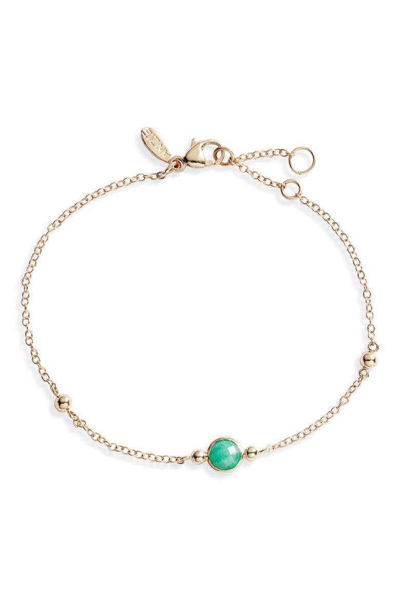 Bonheur Emerald Bracelet, Main, color, YELLOW GOLD/ GREEN