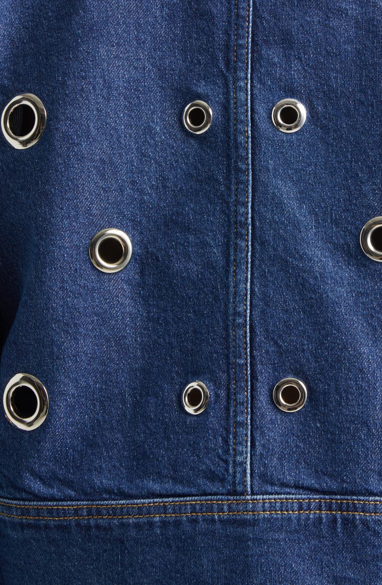 Cinq à Sept Harriet Denim Grommet Jacket, Alternate, color, Tide