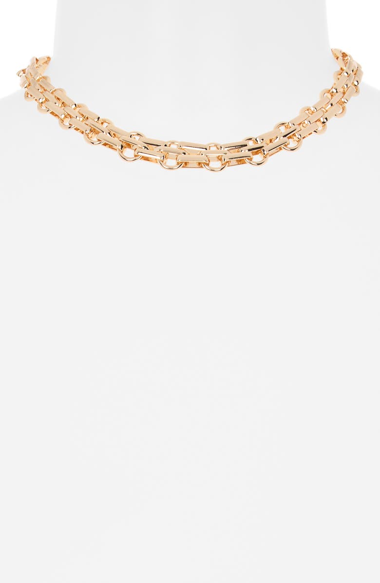 Ettika Interlocking Chain Necklace, Alternate, color, Gold