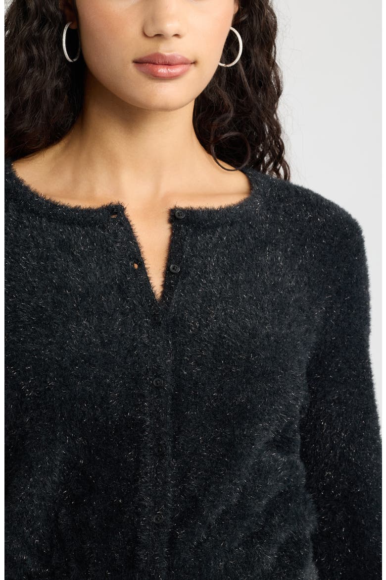 Tinsel Cardigan, Alternate, color, BLACK
