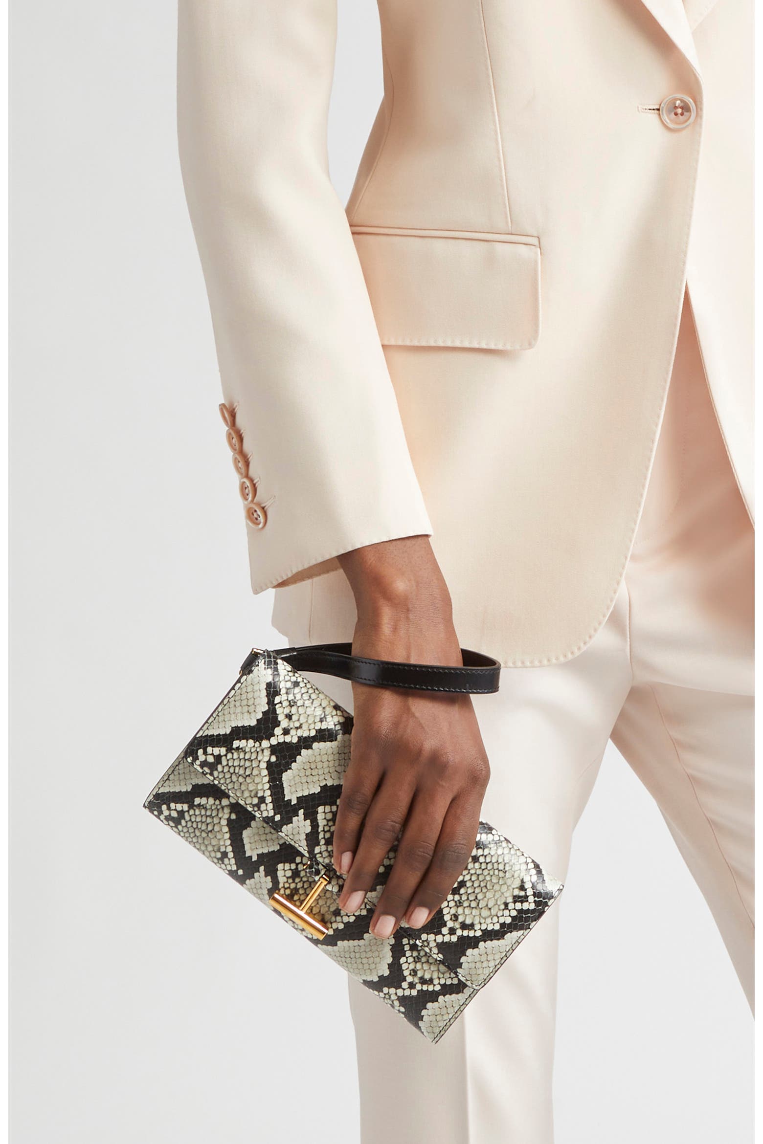 TOM FORD Tara Python Embossed Leather Wristlet (Women) | Nordstrom