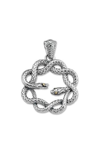 Samuel B. Sterling Silver & 18k Gold Double Snake Pendant In Silver