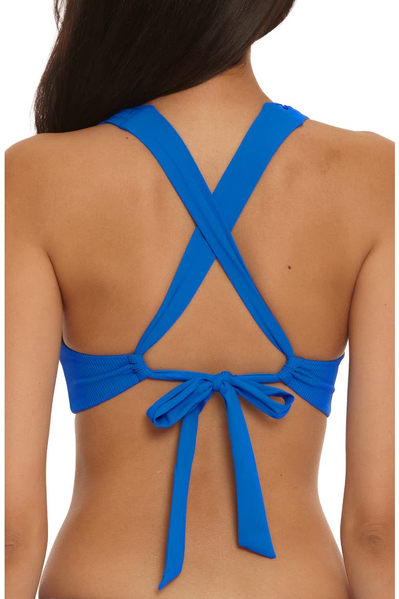 Trellis Tie Back Swim Top, Alternate, color, TRUE BLUE