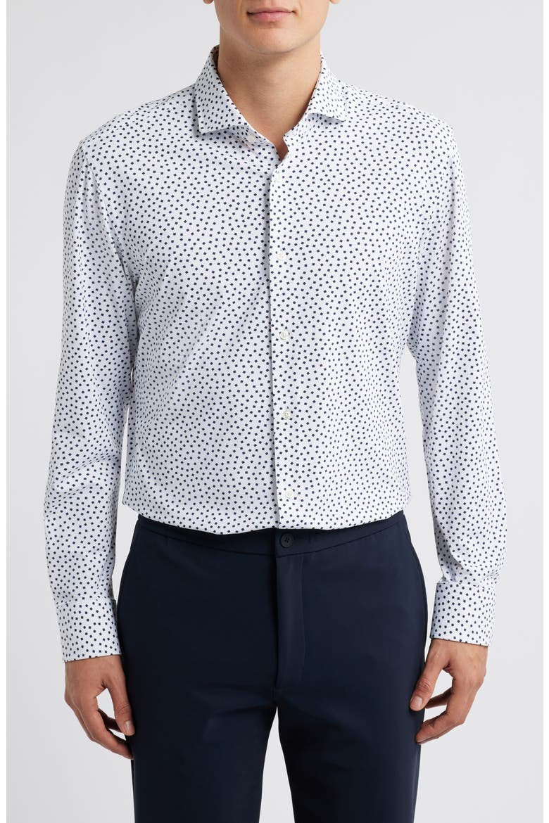 Hank Slim Fit Performance Stretch Dress Shirt, Main, color, OPEN WHITE