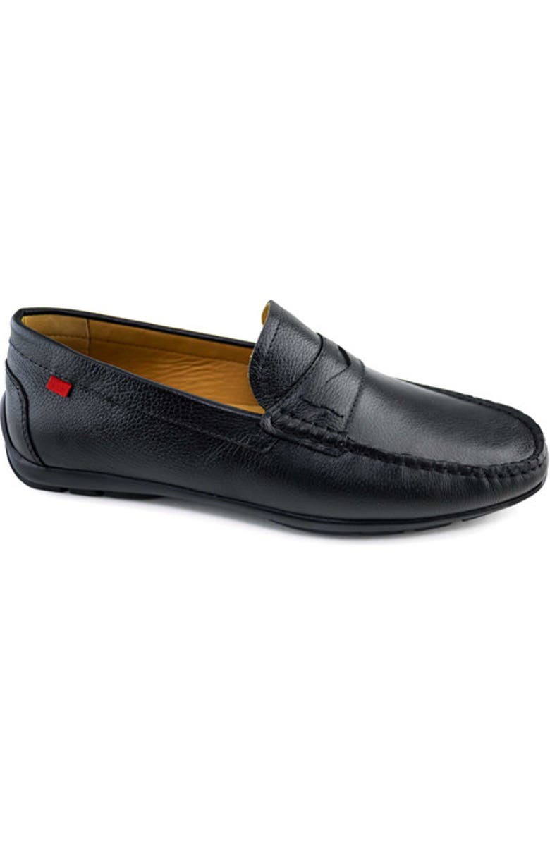 Marc Joseph New York Hamilton Place Leather Penny Driver Loafer, Main, color, Black Grainy