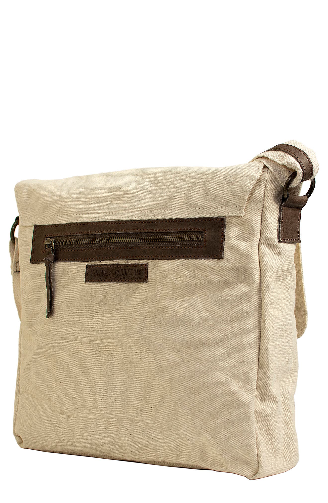 VINTAGE ADDICTION Canvas Crossbody Bag, Alternate, color, Ivory