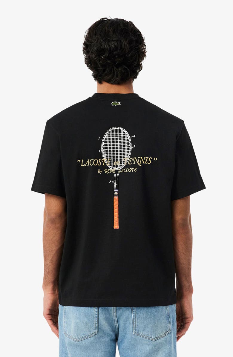 Lacoste Core Originals Embroidered Cotton Graphic T-Shirt, Alternate, color, Black