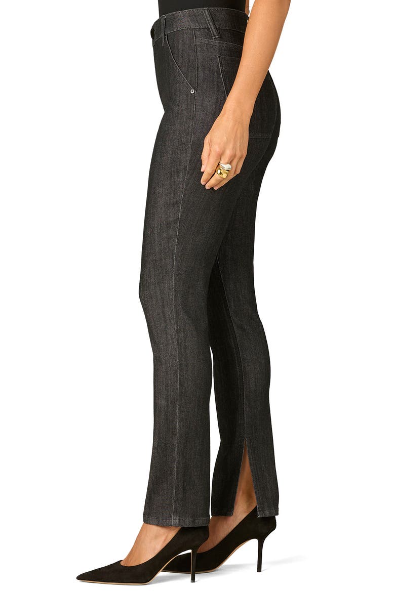 Side Slit High Waist Cigarette Jeans, Alternate, color, BLACK