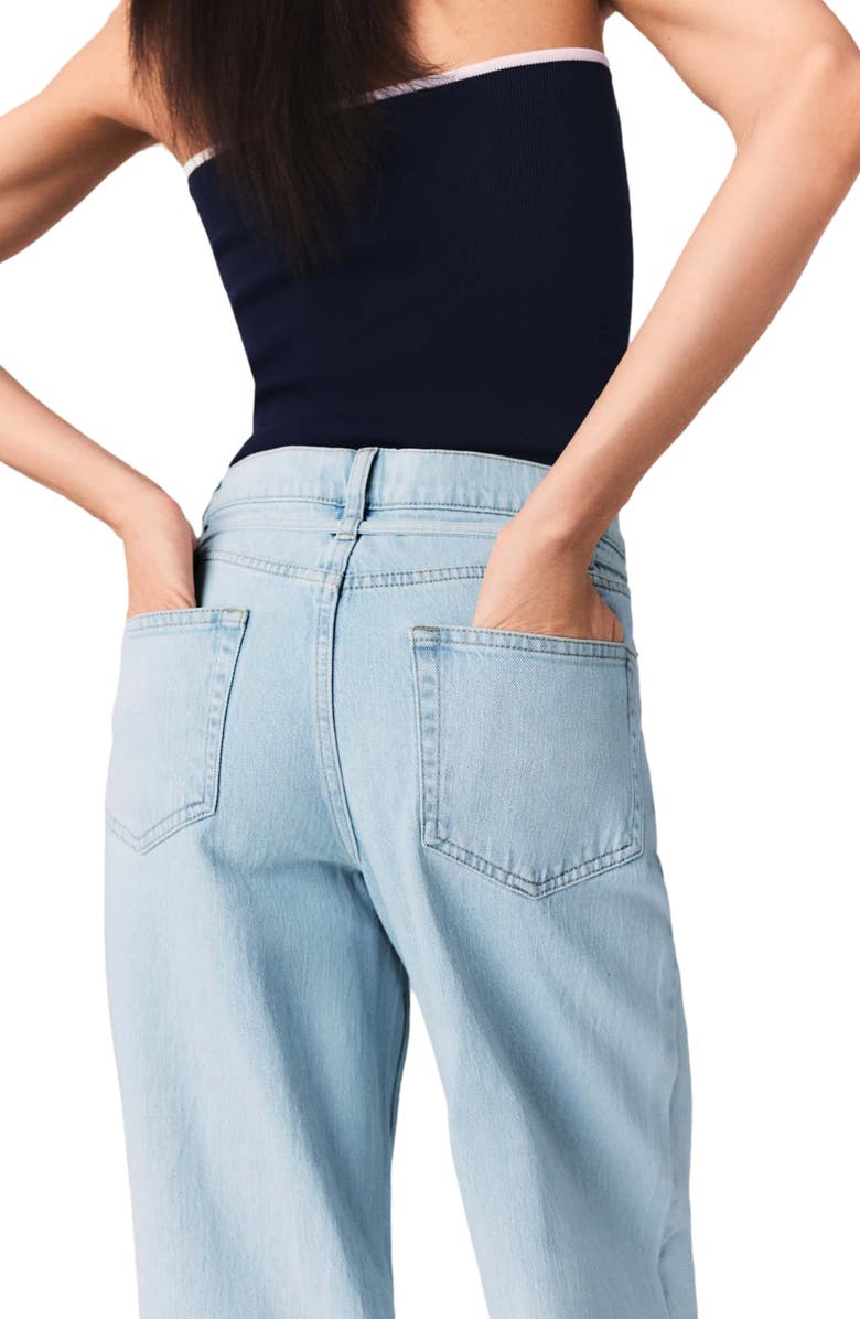 maje Wide-leg rhinestone jeans, Alternate, color, Blue Sky