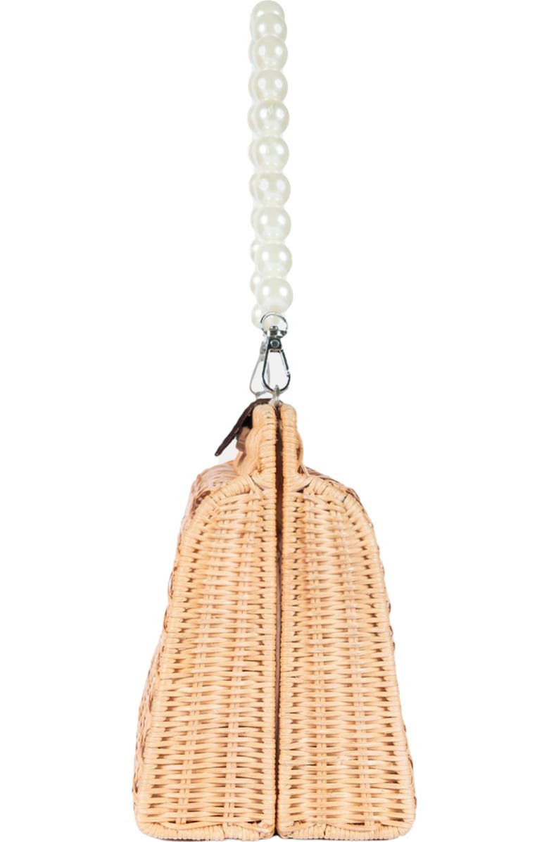 Jelavu Faux Pearl Top Handle Rattan Bag, Alternate, color, Natural