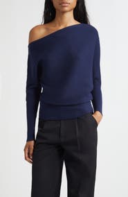 Reiss Lorna Off the Shoulder Rib Sweater
