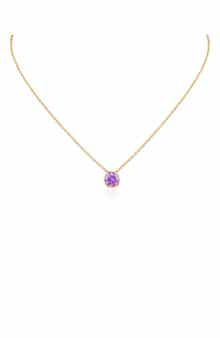 Bezel Cubic Zirconia Birthstone Pendant Necklace