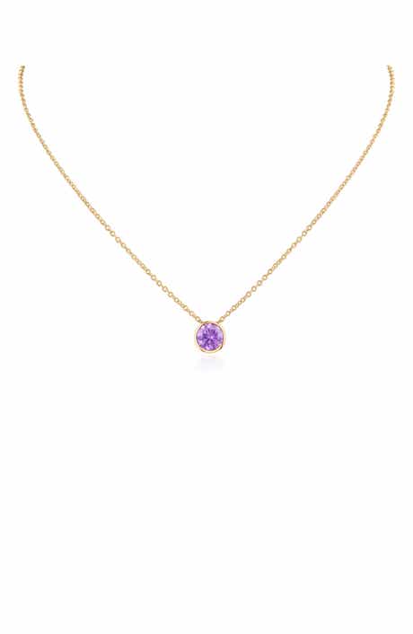 Bezel Cubic Zirconia Birthstone Pendant Necklace