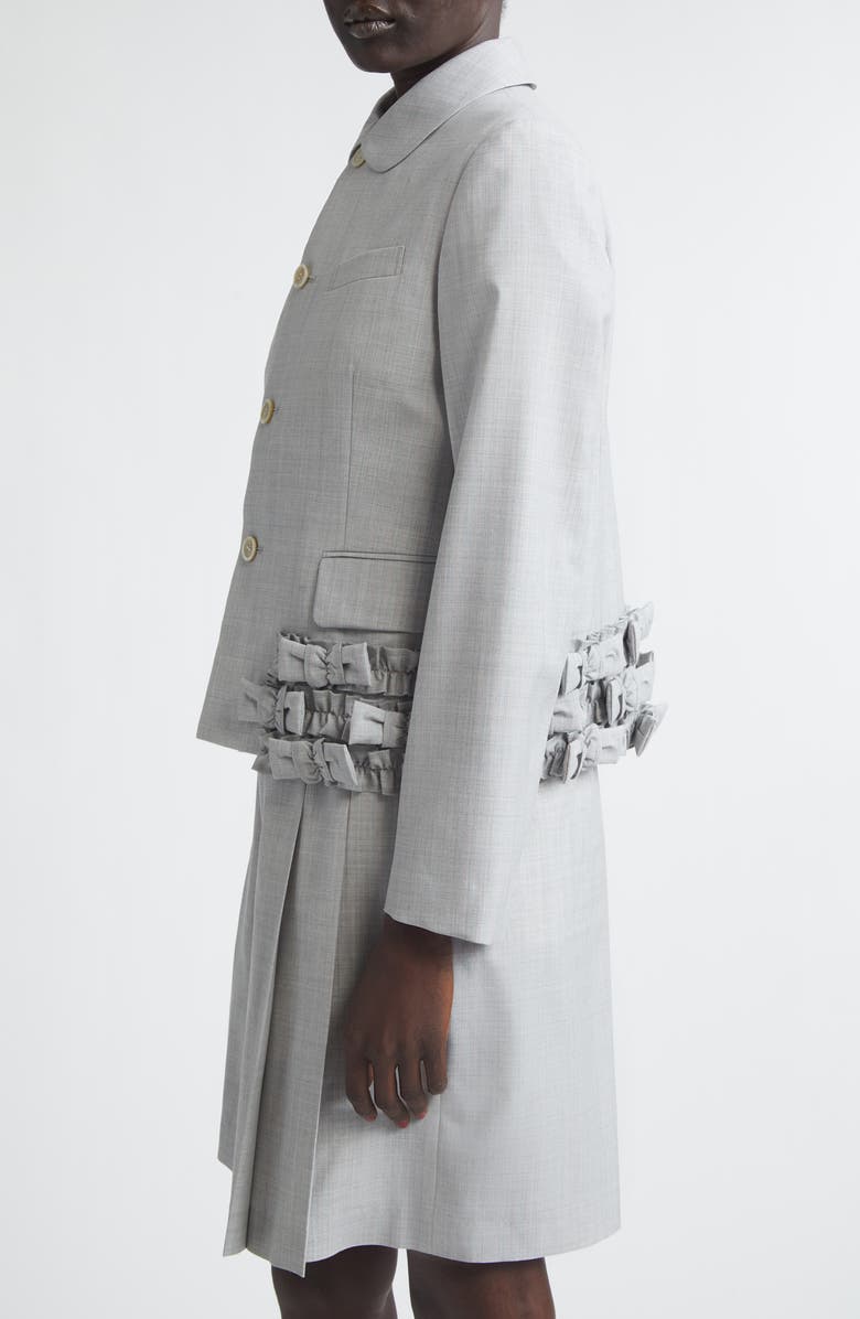 Comme des Garçons Girl Bow Detail Tropical Wool Jacket, Alternate, color, Grey/ Pink