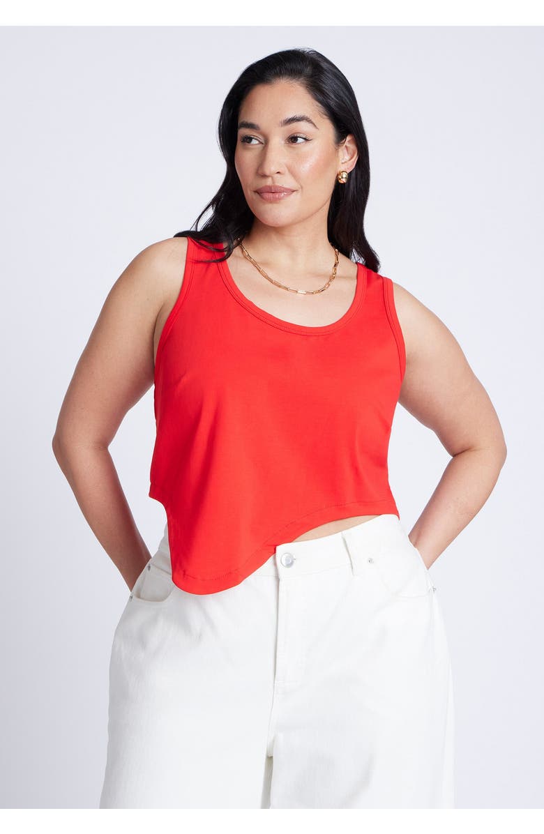 ELOQUII Asym Hem Tank, Main, color, High Risk Red