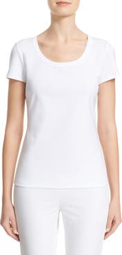 Lafayette 148 New York Scoop Neck Cotton Tee