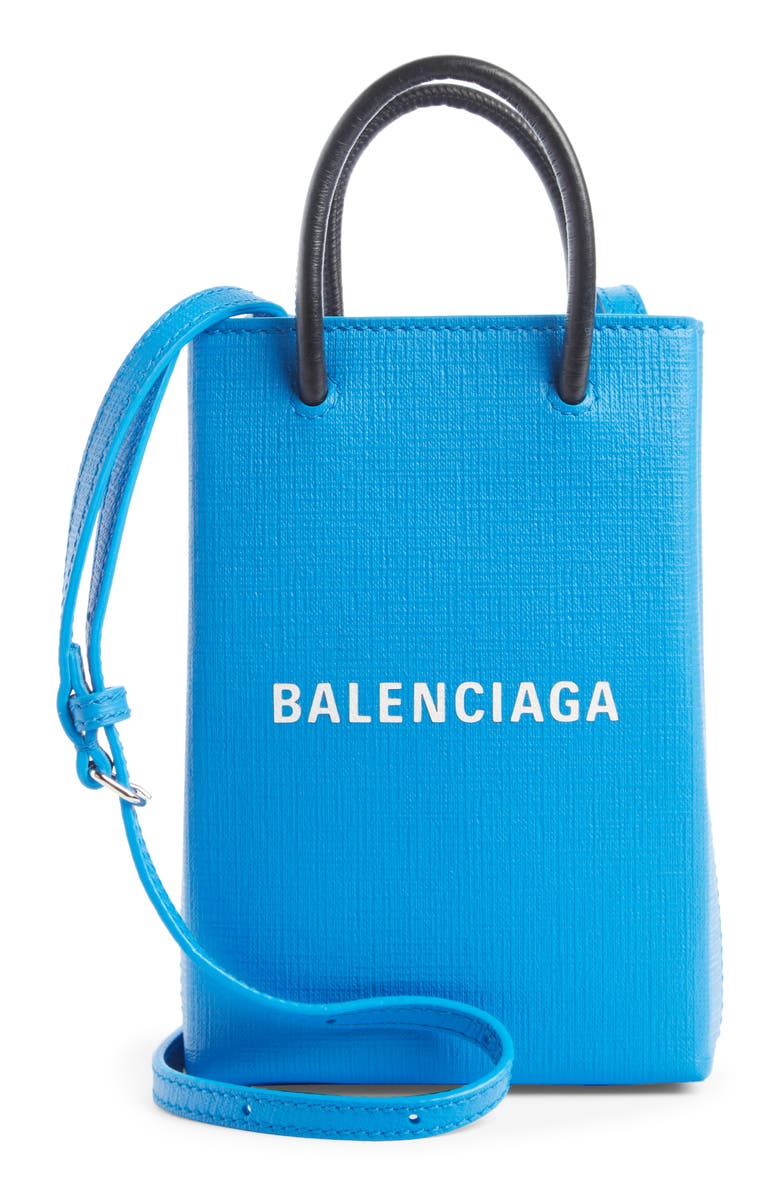 Balenciaga Shopping Leather Crossbody Phone Bag, Main, color, 