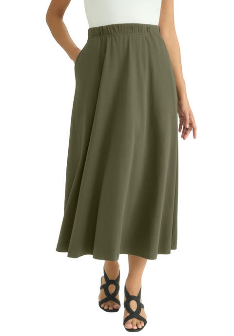 Soft Ease Midi Skirt (Plus Available)
