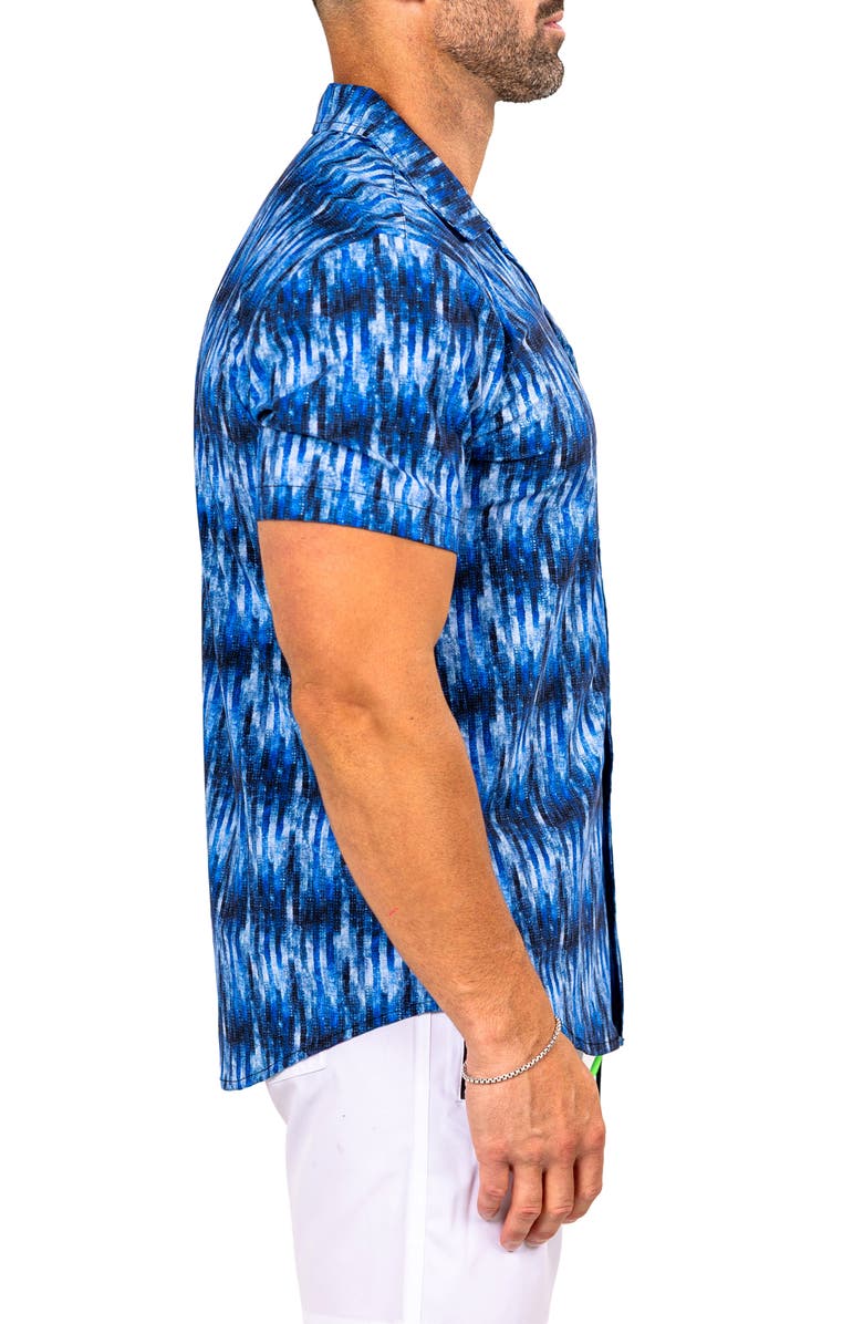 Maceoo Marthy Blue Camp Shirt, Alternate, color, 