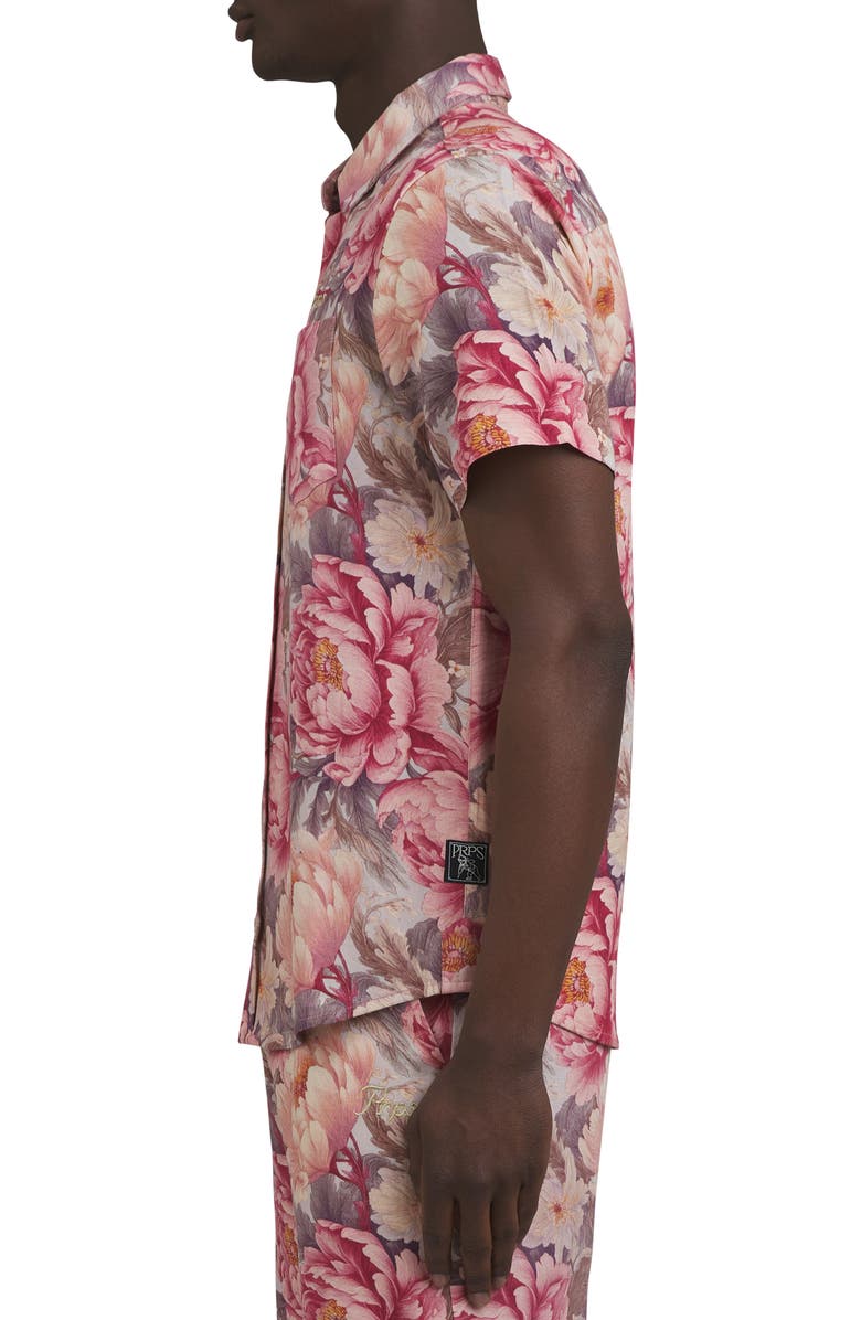 PRPS Floral Short Sleeve Button-Up Shirt, Alternate, color, 